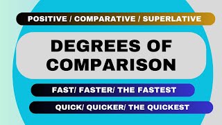 ENGLISH GRAMMAR  DEGREES OF COMPARISON  POSITIVE  COMPARATIVE AND THE SUPERLATIVE DEGREE [upl. by Irrak]