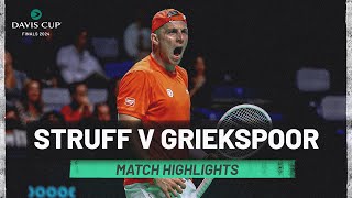 JanLennard Struff v Tallon Griekspoor Highlights  Germany v Netherlands  2024 Davis Cup Finals [upl. by Kciredes]