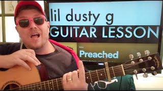 How To Play Preached  Lil Dusty G amp Marshmello Guitar tutorial Beginner lesson [upl. by Llenyt]