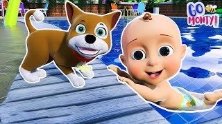 Swimming Song  Kids Race Song  Nursery Rhymes for Kids  Go Monty [upl. by Acirdna185]