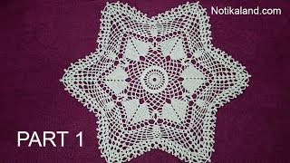 CROCHET How to crochet lace doily tutorial Part 1 [upl. by Eirbua]