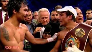 Nice moment between pacquiao amp marquez after fight 4 [upl. by Nomde]