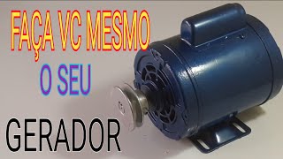 ENSINO fazer GERADOR DE ENERGIA elétrica com MOTOR MONOFÁSICO [upl. by Buyers760]