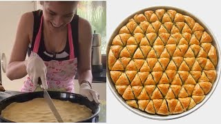 Biran Damla Yılmazdan Lezzetli Bir Sürpriz Cevizli El Açması Baklava [upl. by Farleigh]