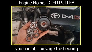 How to Identify Engine Noise IDLER Pulley D4D toyota [upl. by Eyaf]