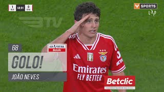 Golo João Neves Benfica 10 Chaves Liga 2324 27 [upl. by Bekelja726]