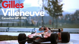 F1  Gilles Villeneuve driving blind Canadian GP 1981 [upl. by Ylrrad687]