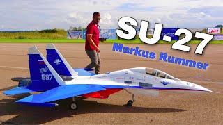 Fantastic Huge RC Sukhoi SU27 Twin Turbine Jet Flight Demonstration [upl. by Annahtur]