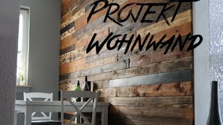 DIY Design Wohnwand aus Europaletten pallet wood wall Palettenholz [upl. by Rauscher]