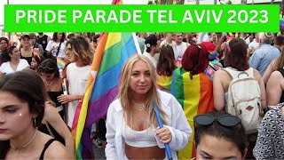 Pride Parade TEL AVIV 2023  150000 People Celebrating  Walking Tour ISRAEL [upl. by Nossah]