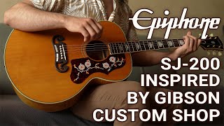 Epiphone 1957 SJ200 Inspired By Gibson Custom  Allsolid acoustic jumbo guitar review [upl. by Vlada322]