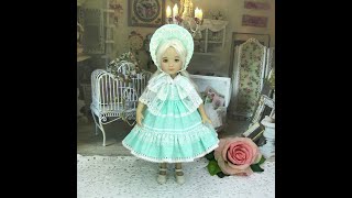 Little Darling doll dress and bonnet Dianna Effner dolls clothes [upl. by Redle]