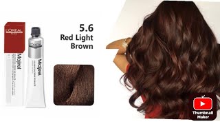 56 Majirel Hair Colour Brown With Red Hair Colour Tutorial with 20 volume 30 volume [upl. by Devora]