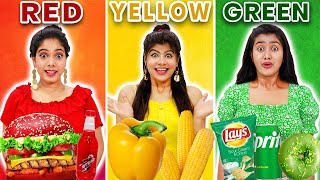 Eating Only ONE COLOR of Food Challenge  TRI COLOR Food Challenge [upl. by Eenhat]