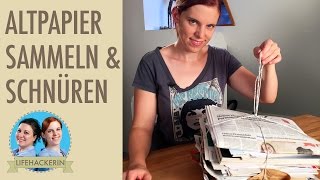 Zeitungen clever bündeln I Einfache Papiersammlung I Recycling Lifehack [upl. by Novets]