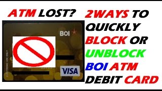 How to Block Hotlist or Unblock ATM card of BOI  Customer care Number Bank of India [upl. by Alesiram]