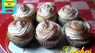 CUPCAKES 3 LECHES  Receta Facil Casero  Martin MT [upl. by Willman]