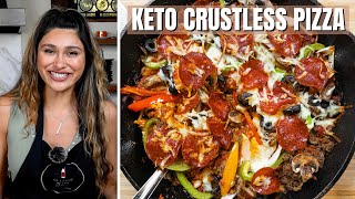 KETO CRUSTLESS PIZZA How to Make Keto Supreme Pizza [upl. by Harrak]