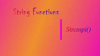 String Functions  Strcmpi  Strcmpi VS Strcmp explained with the help of C program in code block [upl. by Avenej]