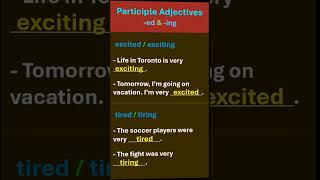 participle adjectives ed amp ing endings [upl. by Nirre]