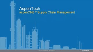 AspenTech – aspenONE Supply Chain Management [upl. by Ajnek]