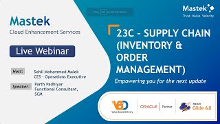 Mastek Live Advisory Webinar SCM Inventory amp Order Management Oracle [upl. by Otina]