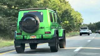 Hulk Green Mercedes G63 AMG 4x4 Squared cruising [upl. by Purington228]