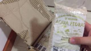 Aquário Marinho Passo a Passo  Unboxing 8kg substrato aragonita [upl. by Leacock]