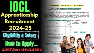 IOCL Apprenticeship Recruitment 2024 l How to Apply for IOCL Apprentice 2024 [upl. by Ahsielat65]