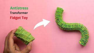 How to Make Antistress Transformer Fidget Toy  Easy Origami Step by Step on 92 Crafts [upl. by Kennie138]