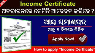 Income certificate online apply Odisha 202223  How to apply online income certificate in Odisha [upl. by Hulbard]