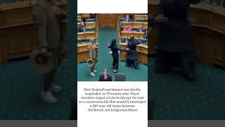 New Zealands parliament was briefly suspended on Thursday after Maori members staged [upl. by Yeloc400]