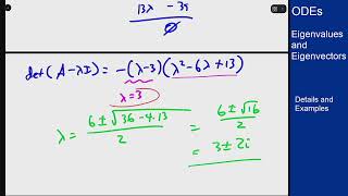 Differential Equations  Eigenvalues and Eigenvectors  Complex Example [upl. by Winifred475]