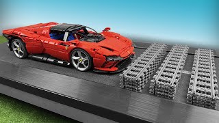 Ferrari Daytona SP3 VS Rails Lego Technic CRASH Test [upl. by Notsnhoj53]