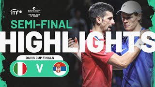 Highlights Sinner ITA v Djokovic SRB  Davis Cup Finals 2023 [upl. by Meek]