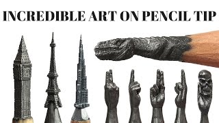 Incredible Art on Pencil Tip  Pencil Carving  Must Watch [upl. by Fritzsche]