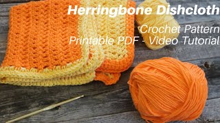 Easy Free Washcloth Double Herringbone stitch Crochet Pattern Easy Pattern Quick [upl. by Dnalyaw]