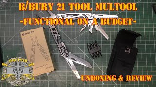 BBury 21 tool Multitool  Functional on a budget  Unboxing amp Review [upl. by Gentille129]