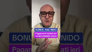 BONUS NIDO PAGAMENTI IN CORSO youtube inps youtubeshorts perte yes pagamenti [upl. by Louisa966]