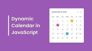 Create A Dynamic Calendar in HTML CSS amp JavaScript  Calendar in JavaScript [upl. by Oetam]