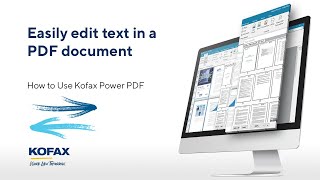 How to Easily Edit Text in a PDF with Kofax Power PDF [upl. by Lamrert]