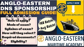 ANGLO EASTERN DNS SponsorshipFULL ADMISSION GUIDEDNS FEB Batch 2023DNS AUG Batch 2023All Details [upl. by Postman]