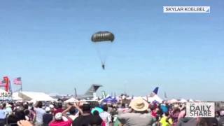 Skydiver crash lands into crowd [upl. by Mathur]