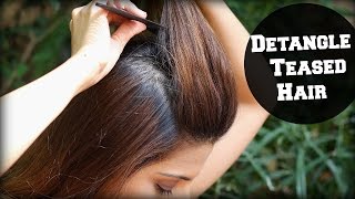 How To Detangle Teased Hair In A Pouf  Correct Way to Brush Teased  Backcombed Hair [upl. by Oirasor]