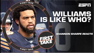 Shannon Sharpe says Caleb Williams reminds him of Patrick Mahomes 🍿  First Take [upl. by Kassel]