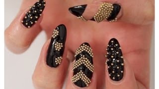 Edgy Micro Bead Nail Design [upl. by Ynnel500]