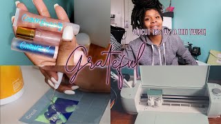 entrepreneur life how to use the cricut explore air 2 making lipgloss labels detailed [upl. by Ahsilac]