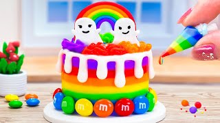 Spooky Ghost Rainbow Cake Baking 👻 Amazing Miniature Halloween Cake Decorating Ideas 🌈 Petite Baker [upl. by Neyuq]