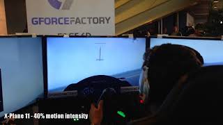 Full motion simulator 6DOF Gforcefactory EDGE 6D at Flight Sim Weekend 2017 Lelystad Netherlands [upl. by Lemaj]