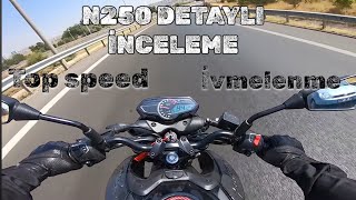 BAJAJ PULSAR N250 DETAYLI İNCELEME  TOP SPEED  HER VİTES KESİCİ [upl. by Schilling]